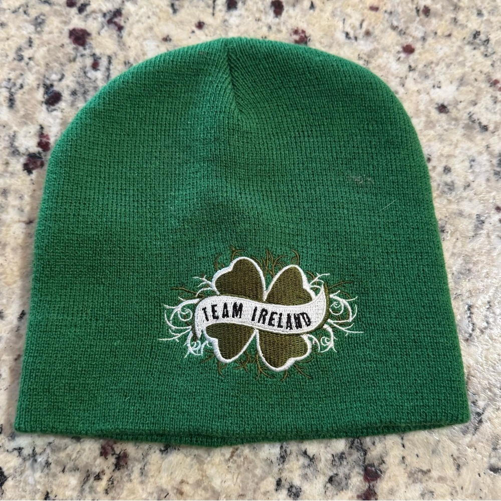 Men’s Croker Sport Green "Team Ireland" Shamrock Knit Beanie
